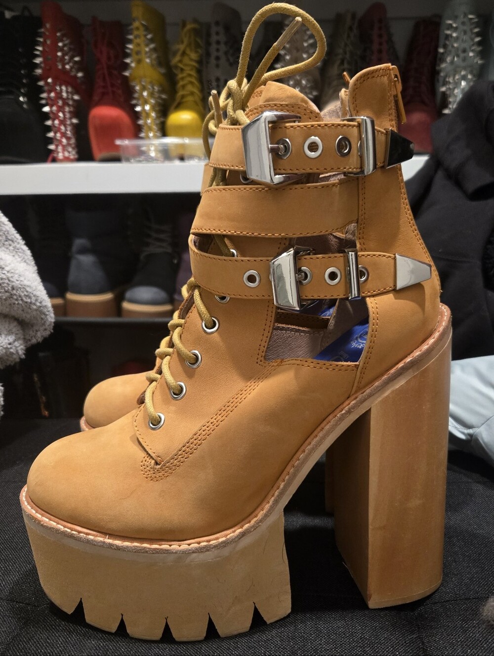 Jeffrey Campbell Adner Lace-Up Buckle Platform Boot